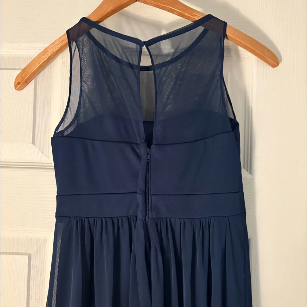 David’s bridal kids girls size 12 marine blue Midi Dress JB5995 - Picture 4 of 5